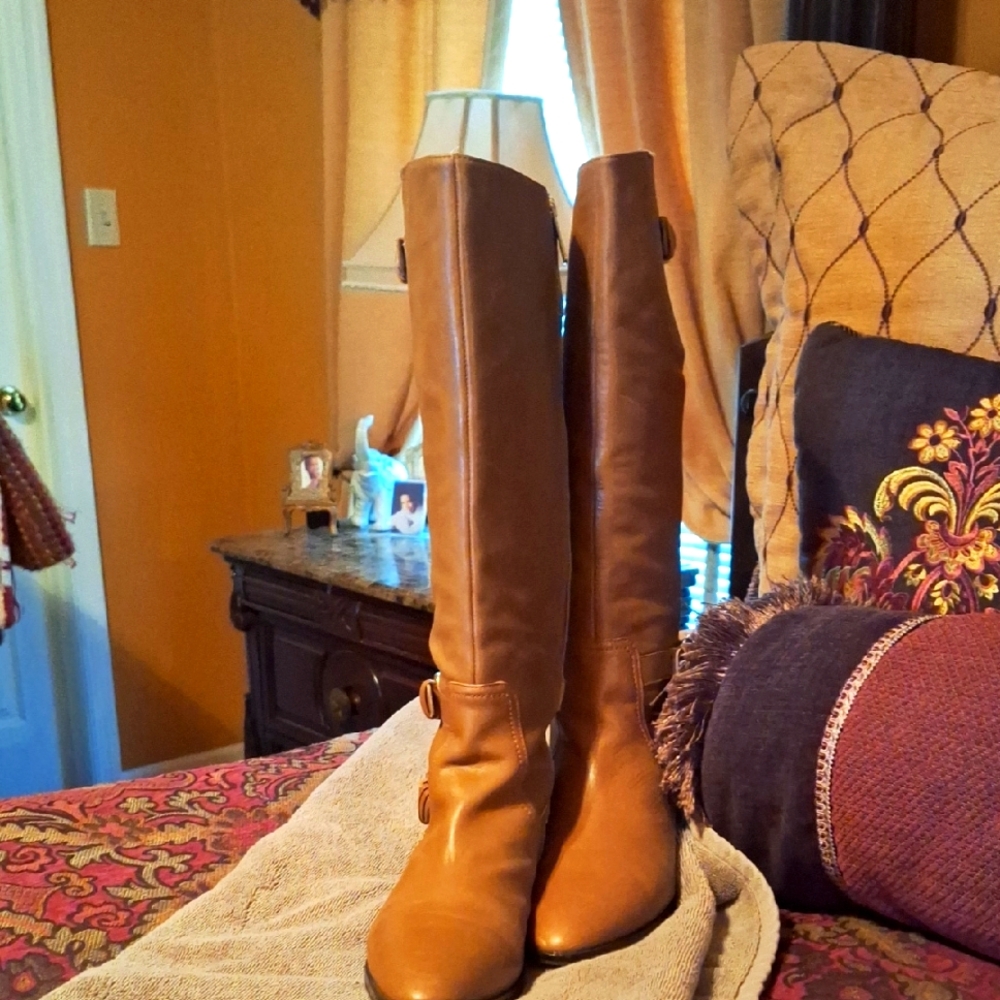 Brown Leather MK Knee-High Boots